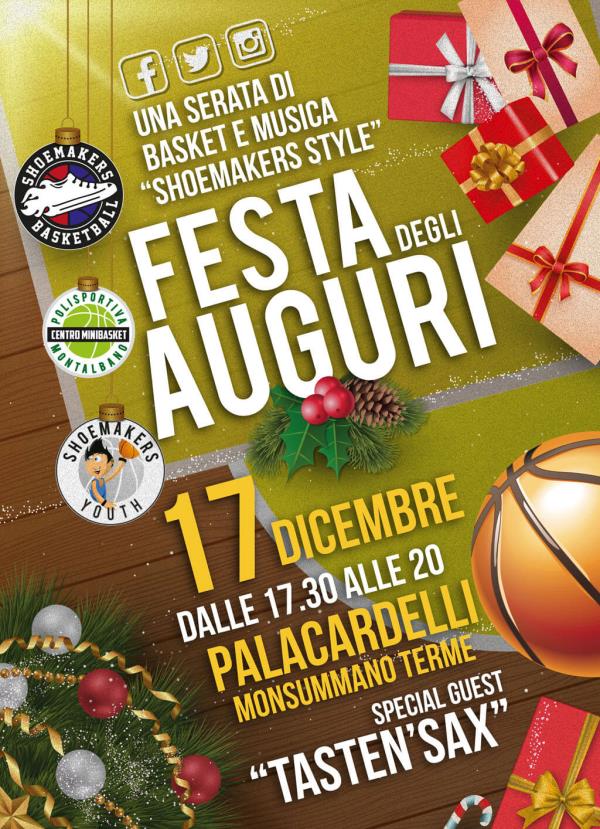 Festa degli Auguri Shoemakers, sabato 17 dicembre al PalaCardelli