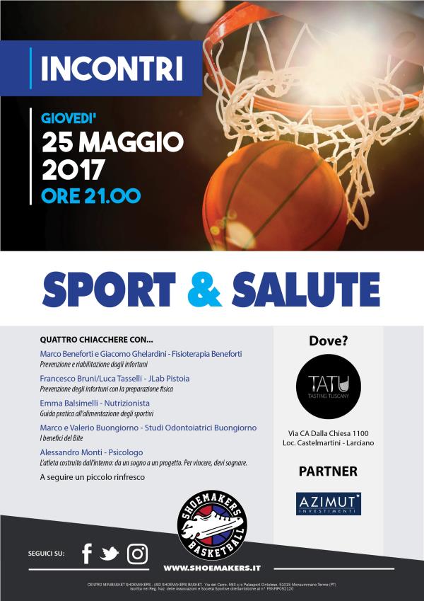 Questa sera l'incontro Sport & Salute