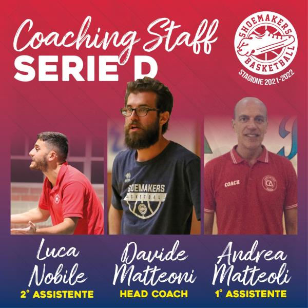 Novità nello staff tecnico della prima squadra, confermato Coach Matteoni, nuovi gli assistenti