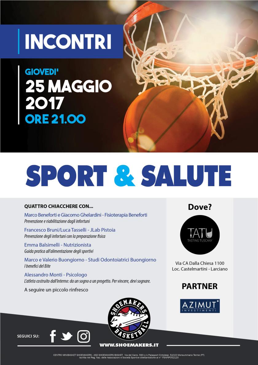 Questa sera l'incontro Sport & Salute
