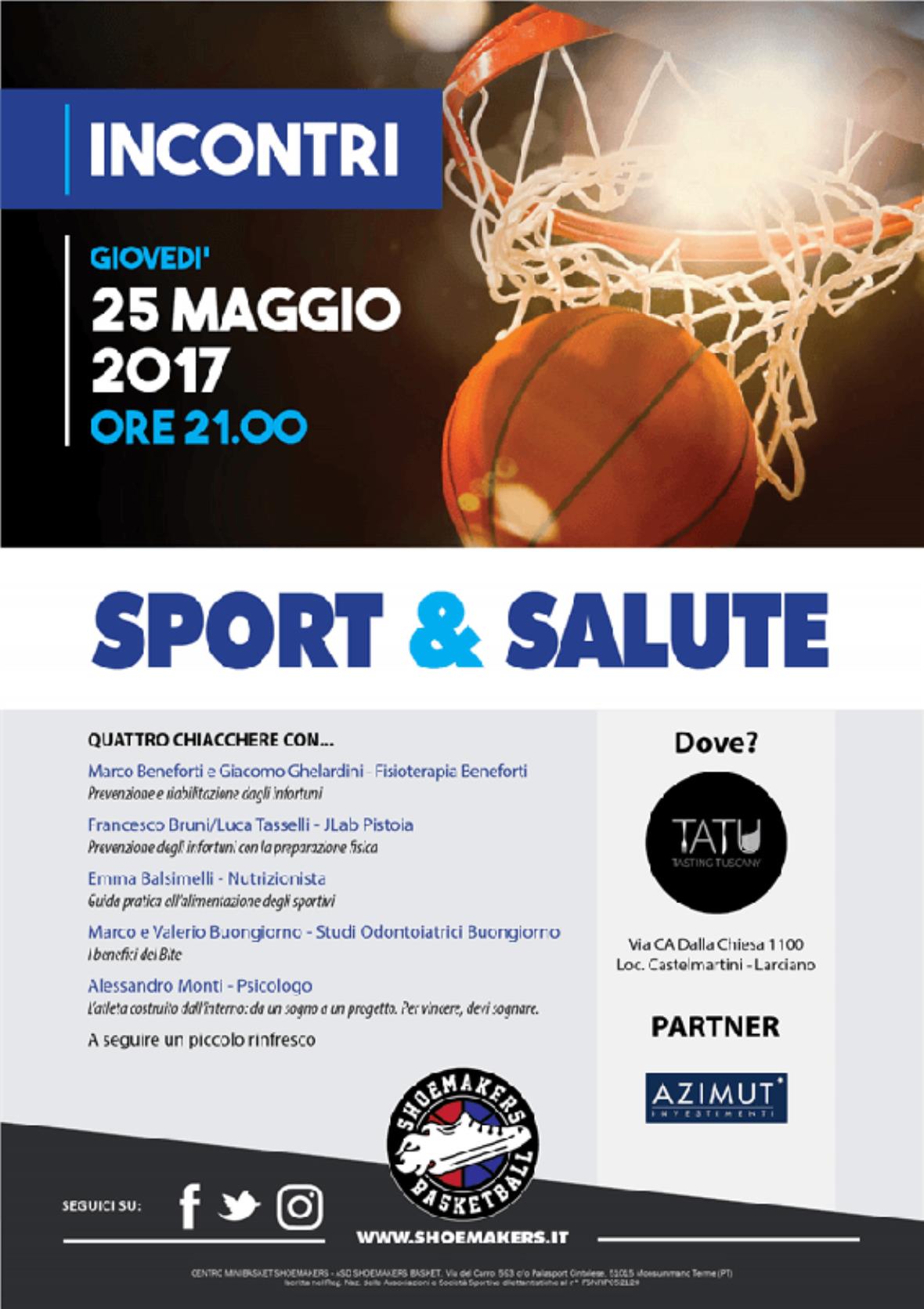 Questa sera l'incontro Sport & Salute